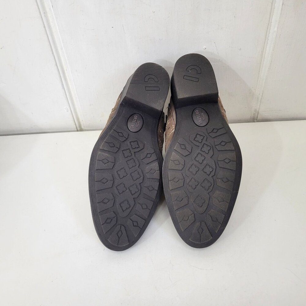 Earth Origins Brown Buckle Suede Clogs Women’s Size 10M With Embroidered Detaili - Picture 4 of 8